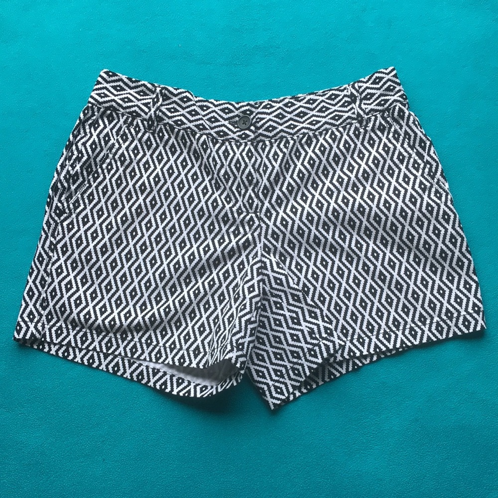Black and White Patterned Dressbarn Shorts